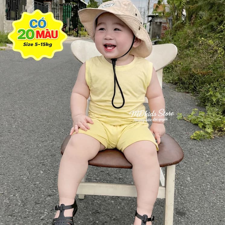 Bộ ba lỗ thun lạnh cho bé trai,bé gái từ 5kg-15kg.