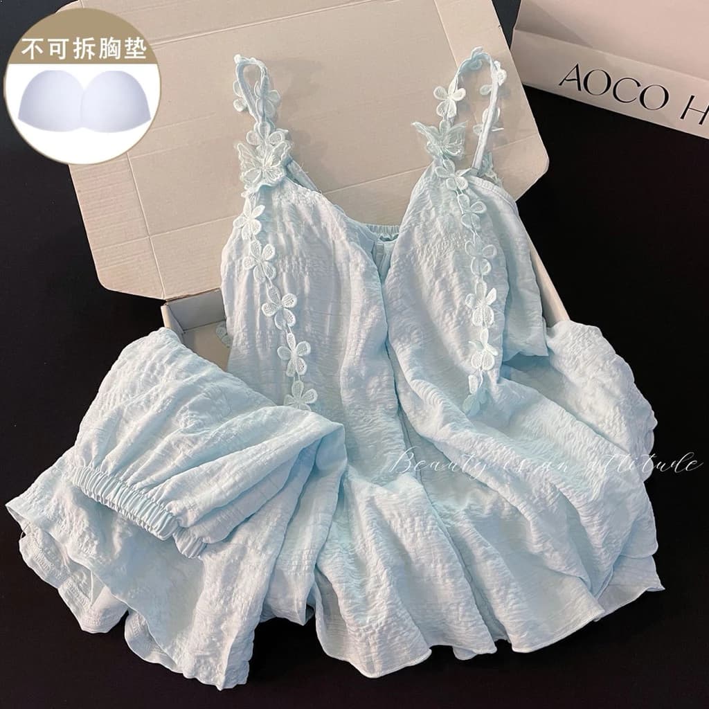 Set đồ ngủ hai dây mùa hè có đệm ngực