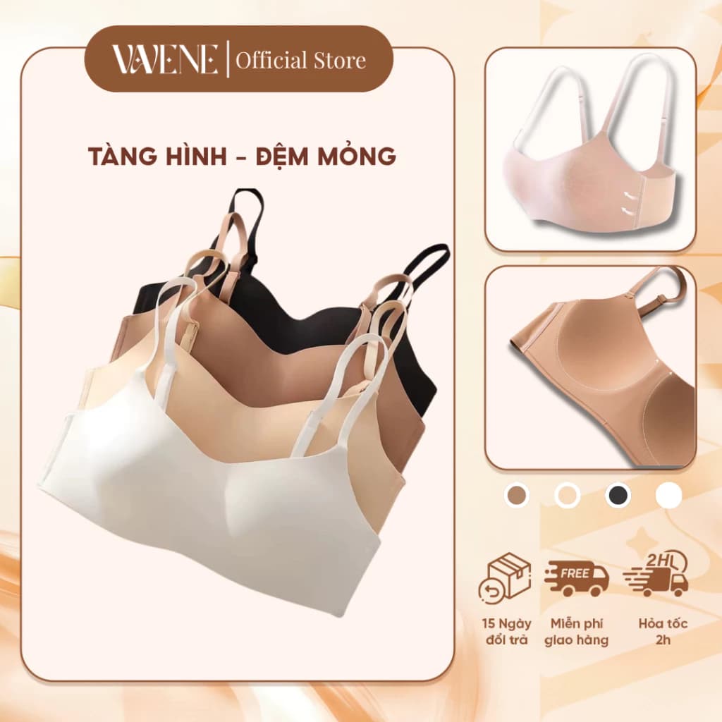 [LOẠI 1] Áo Lót Nữ Vanvene AL158 Áo Su Đúc Cup Ngang, Đệm Mỏng, Không Gọng, Không Viền, Chống Chảy Xệ