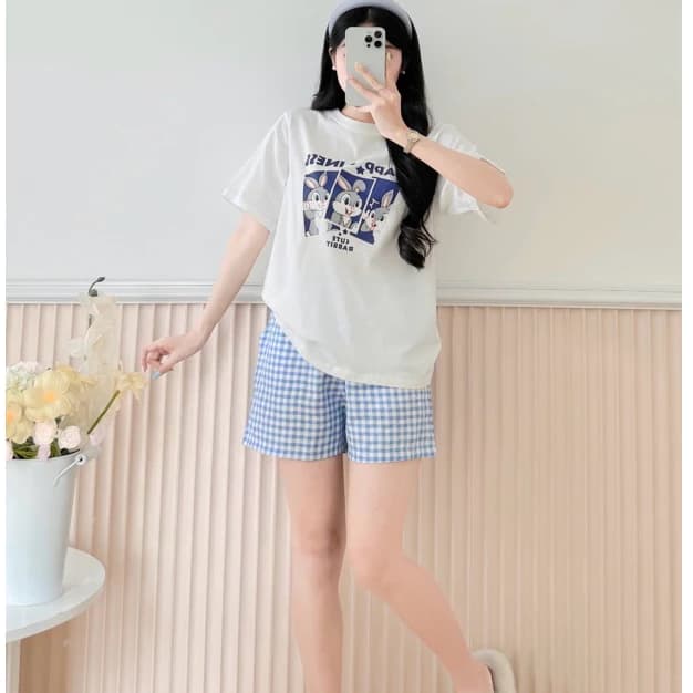 Set bộ đùi ngắn tay siêu xinh, Sét bộ nữ, đồ bộ mặc nhà đi chơi dạo phố , Chất thun cotton mát mềm thấm mồ hôi 125