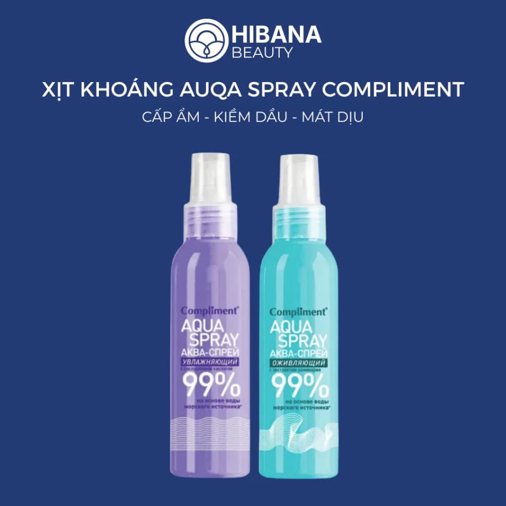 Xịt khoáng cấp ẩm làm dịu da Compliment Aqua Spray 99% 200ml