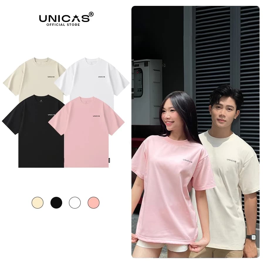 Áo Thun Nam Nữ UNICAS Form Oversized, Cotton T-shirt Mặc Cực Kỳ Thoải Mái, Nhiều Màu Sắc Lựa Chọn