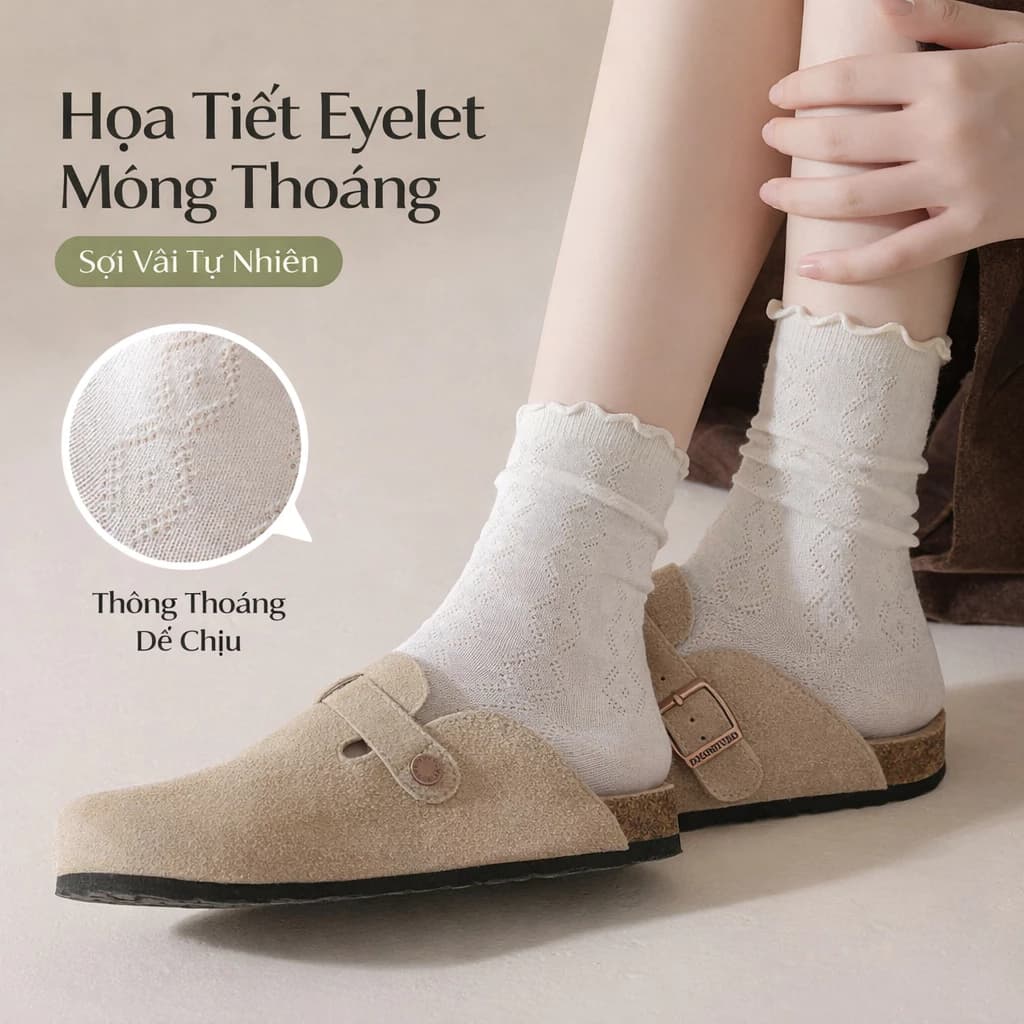 Tất nữ retro TC1 AK Accesstory phong cách đơn giản nhẹ nhàng mùa đông ấm áp cao cổ mềm mịn cho bạn gái