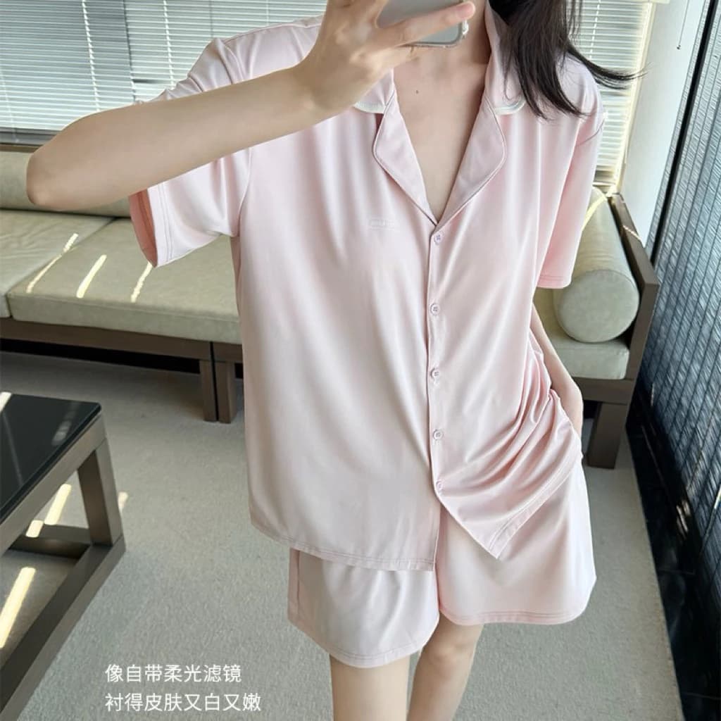 (sẵn) bộ đồ nữ kèm bra songfei mẫu mới 2026 – lụa lạnh mát thoáng, áo cộc tay kèm đệm ngực liền