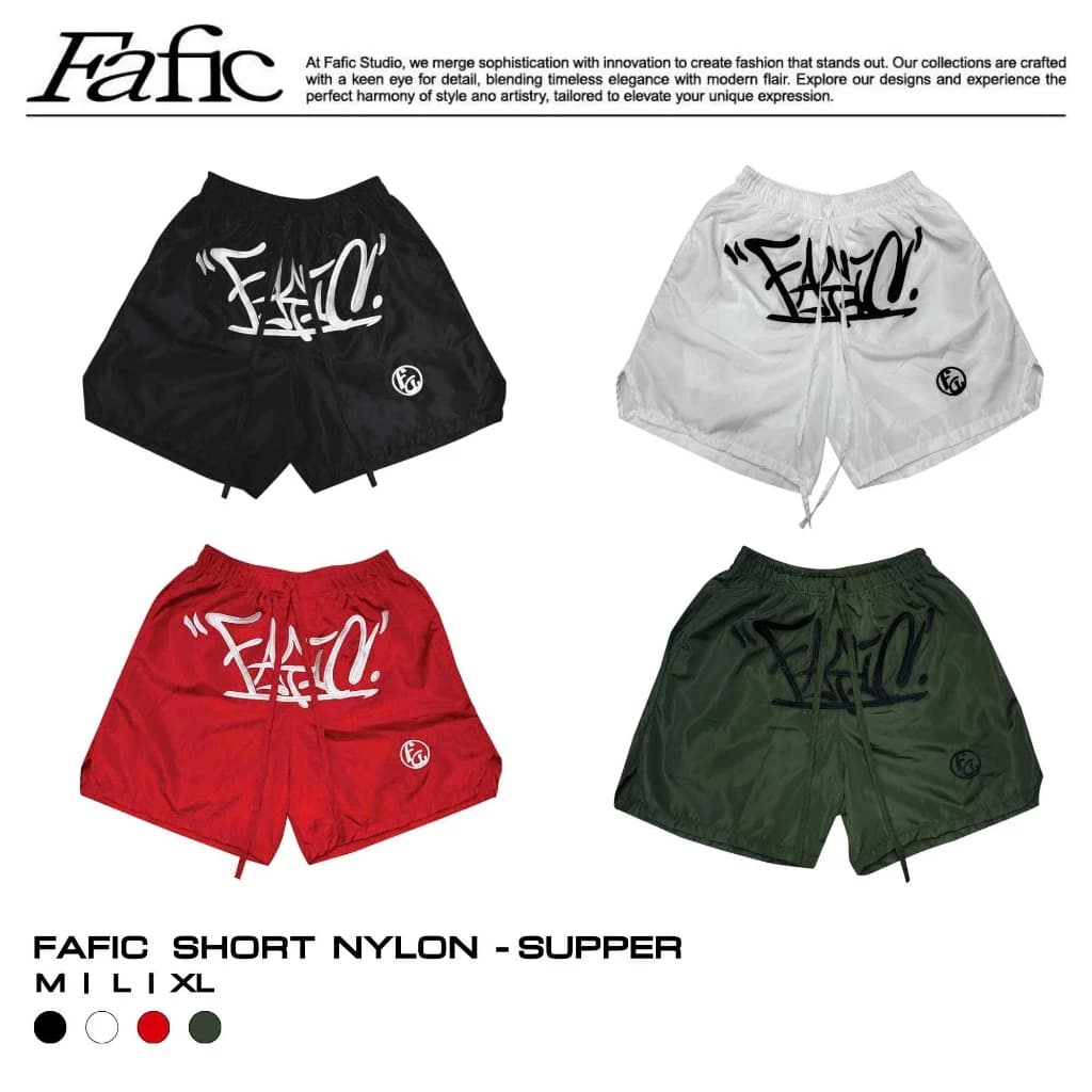 Quần short dù SUPPER FAFIC Thêu mỏng nhẹ form trên gối chất nylon lót lưới 2 lớp