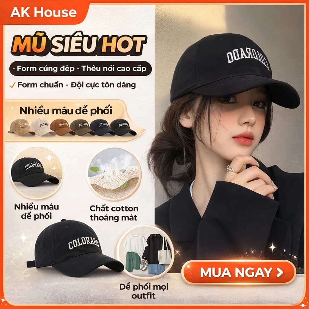 Mũ M10 lưỡi trai nam nữ AK Accesstory phong cách đơn giản mùa đông ấm áp thời thượng 2025