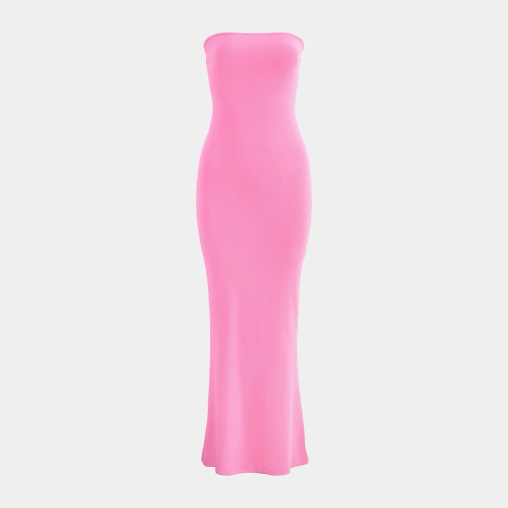 ( SUMMER DRESS ) Đầm hồng dài cột ở lưng, phù hợp cho mùa hè | BAHYCHIC