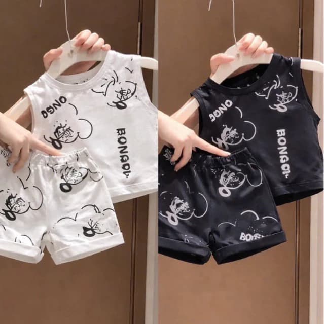 Bộ quần áo sát nách chuột Micky cực ngầu cho bé trai 8-18kg
