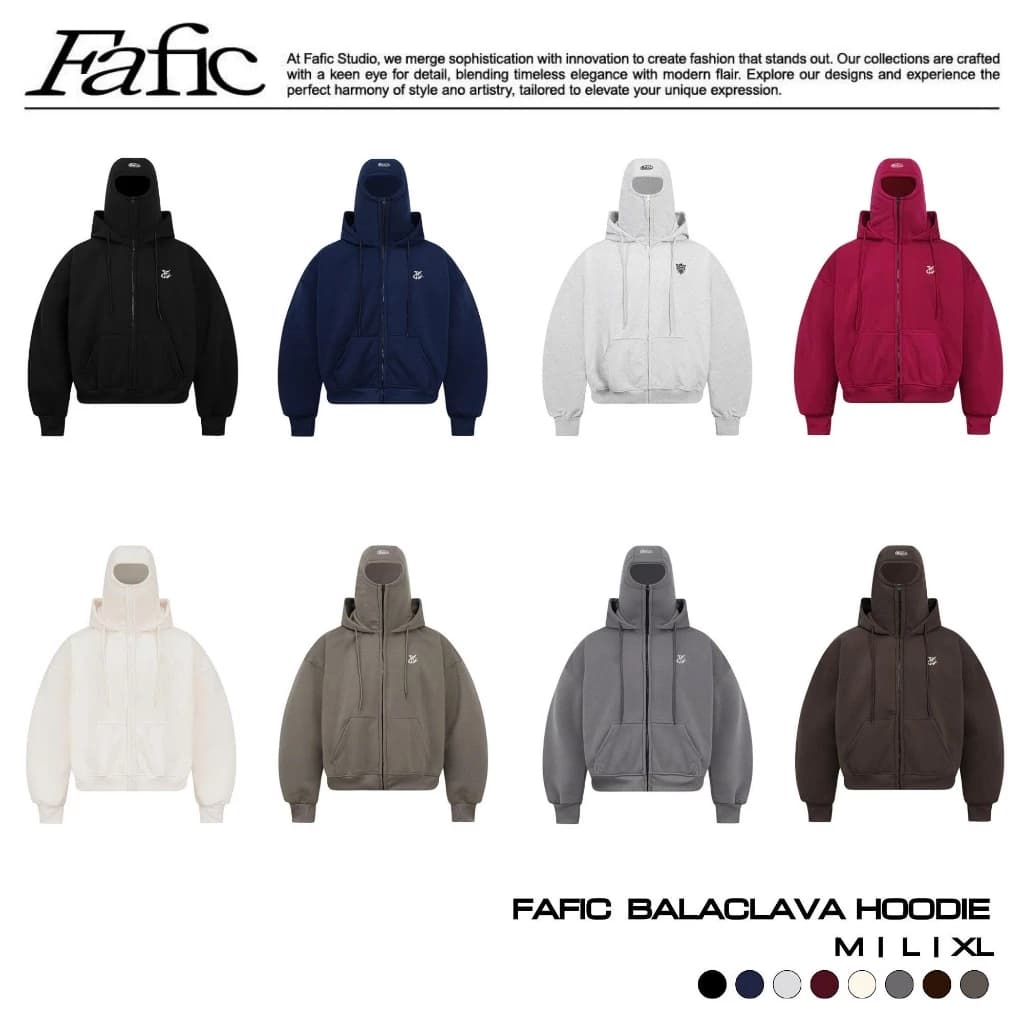 Áo Khoác chống nắng Zip HOODIE BLACLAVA  FAFIC Thêu Logo Hoodie NINJA Nỉ BÔNG 380gms Dáng Boxy Nam Nữ Unisex