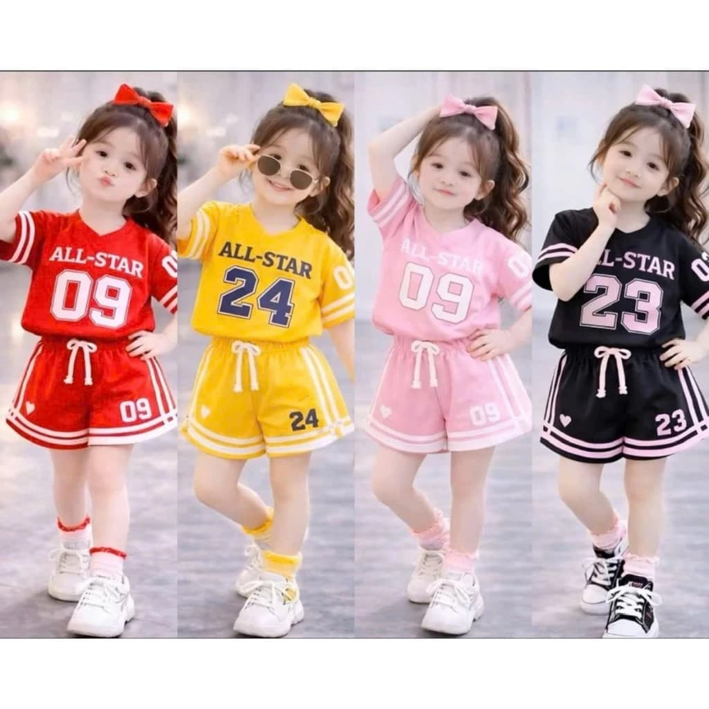 Sét Bộ Quần Áo Thể Thao Thun Lạnh Mùa Hè Dành Cho Bé Gái  Size 9-42kg Chất Liệu Vải Thông Hơi Thoáng Mát  (TT 24 ))