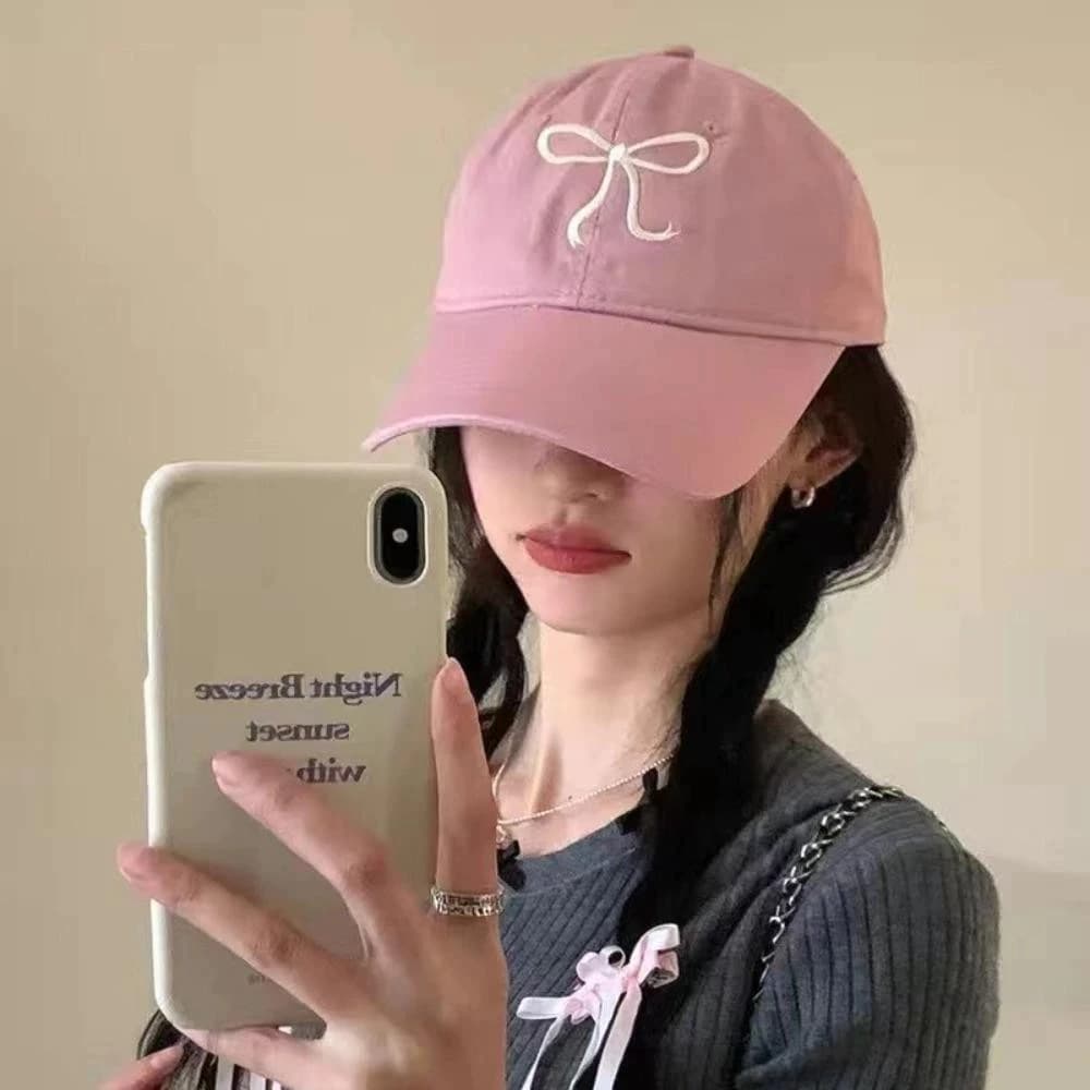 Mũ Lưỡi Trai Thêu Nơ Xinh Xắn Nón Kết Nam Nữ Form Mềm Chất Vải Cotton Thoáng Mát Phong Cách Hàn Quốc