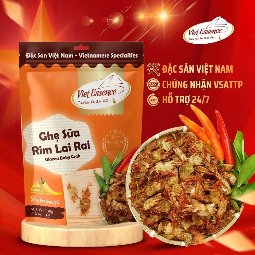Ghẹ Sữa Rim Giòn, Vị Mằn Mặn Ăn Vặt Siêu Ngon Viet Essence 130gr | TAITHONG BAKERY