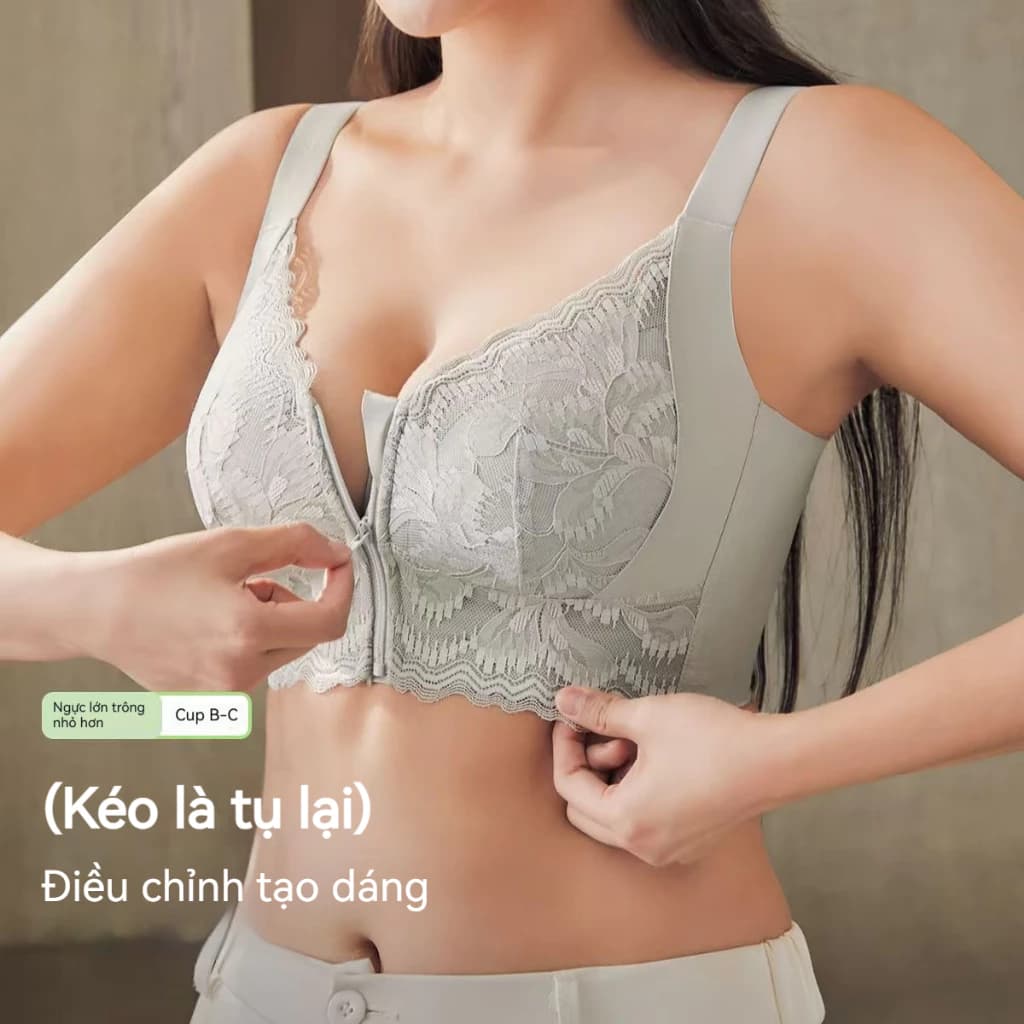 Áo Lót Dây Kéo Trước - Mặc Nhanh, Ngực Nhỏ Gọn | Dành Cho Ngực To | Form Mỏng Mùa Hè, Ren, Không Gọng
