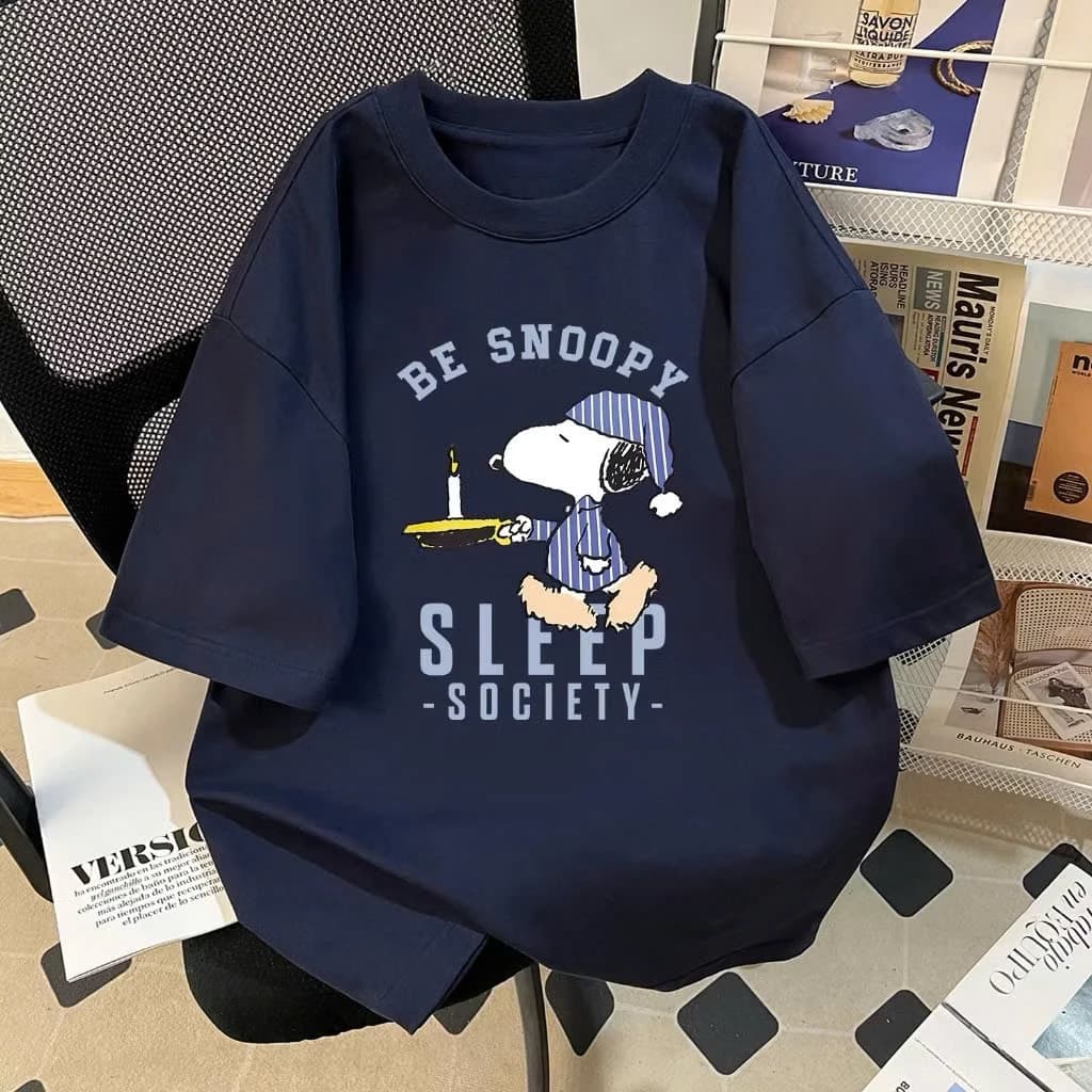 áo thun phông nữ nam COTTON CAO CẤP form rộng tay lỡ unisex BE SNOOPY