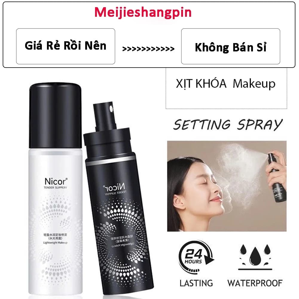 Xịt Khoá Makeup Kiềm Dầu Nicor Chai 100ml Cố Định Trang Điểm Dưỡng Ẩm