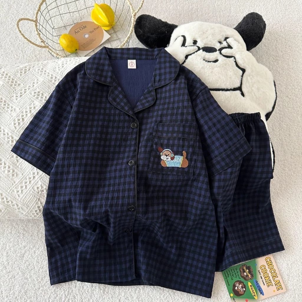 [Sẵn] Bộ ngủ pyjama áo cộc quần cộc nhiều hoạ tiết xinh xắn mặc nhà dành cho nữ 417
