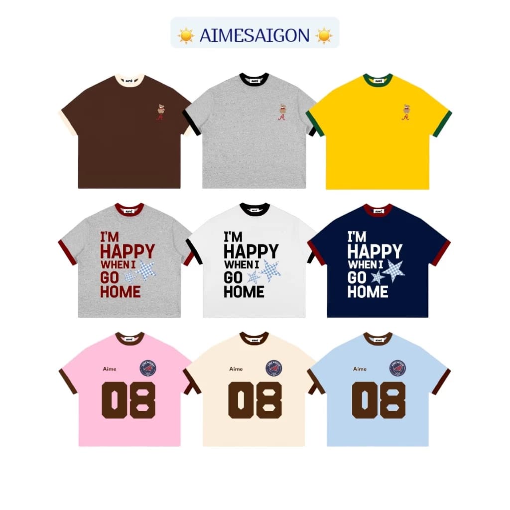 [BabyTee] A5 Aimesaigon Áo Thun BabyTee Local Brand Form Rộng Tay Ngắn Cotton 250gsm "PHỐI TAY 3 MẪU " Nữ Unisex Mùa Hè