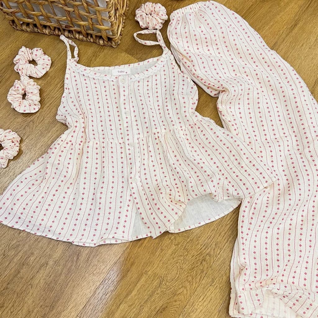 Bộ đồ ngủ áo 2 dây QUẦN DÀI chất liệu xô Muslin mềm mịn, thoáng khí, nhiều hoạ tiết đẹp