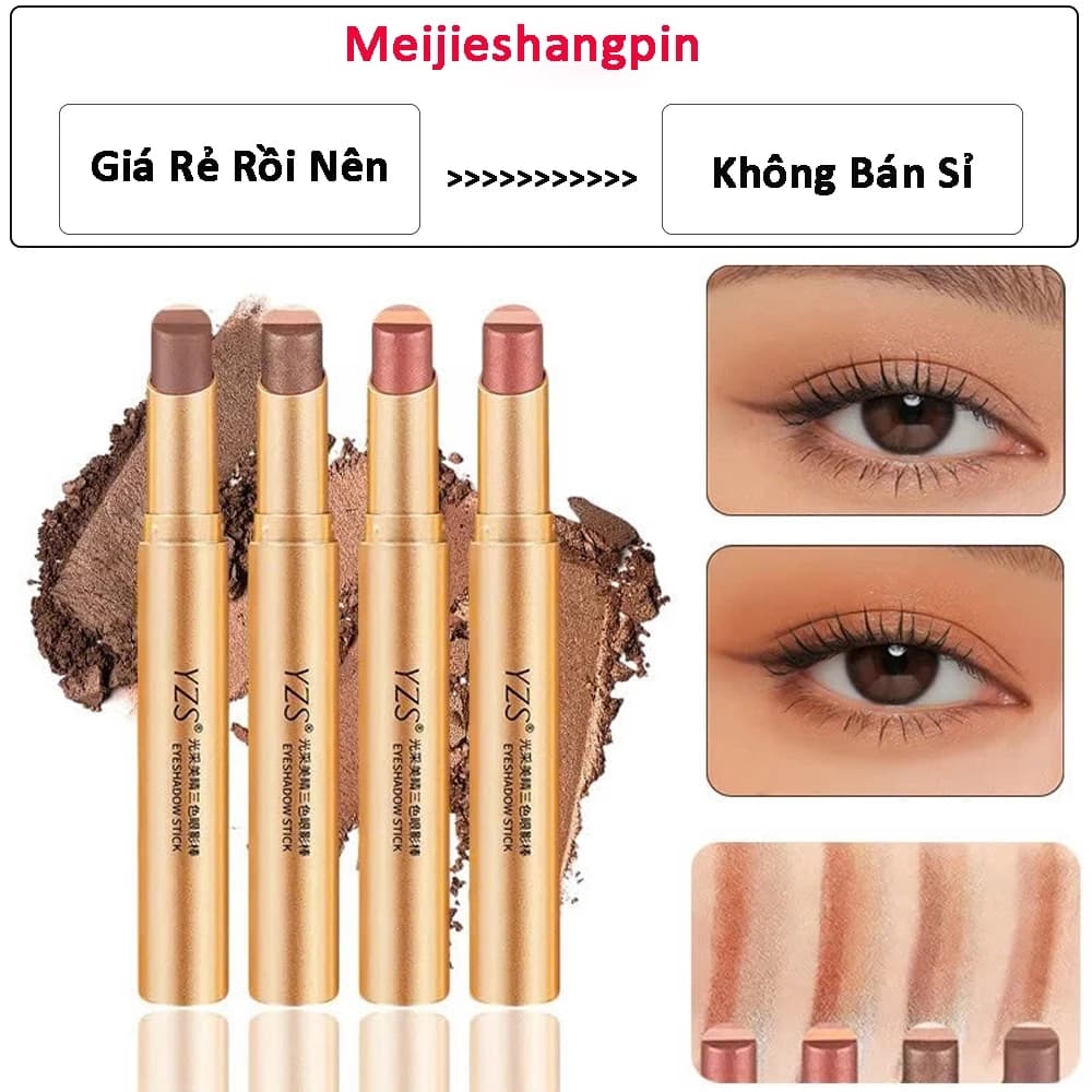 Phấn mắt dạng thỏi 3 màu Yzs kháng nước lâu trôi makeup cực đẹp dễ dùng
