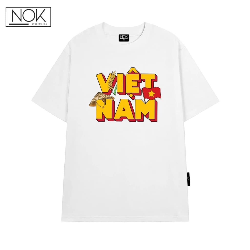 Áo thun cotton Việt nam form rộng unisex nam nữ NOK NS047