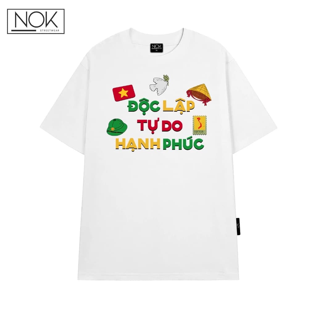 Áo thun Việt Nam Độc lập, tự do, hạnh phúc chất liệu cotton mềm mịn thoáng mát NOK - NS048