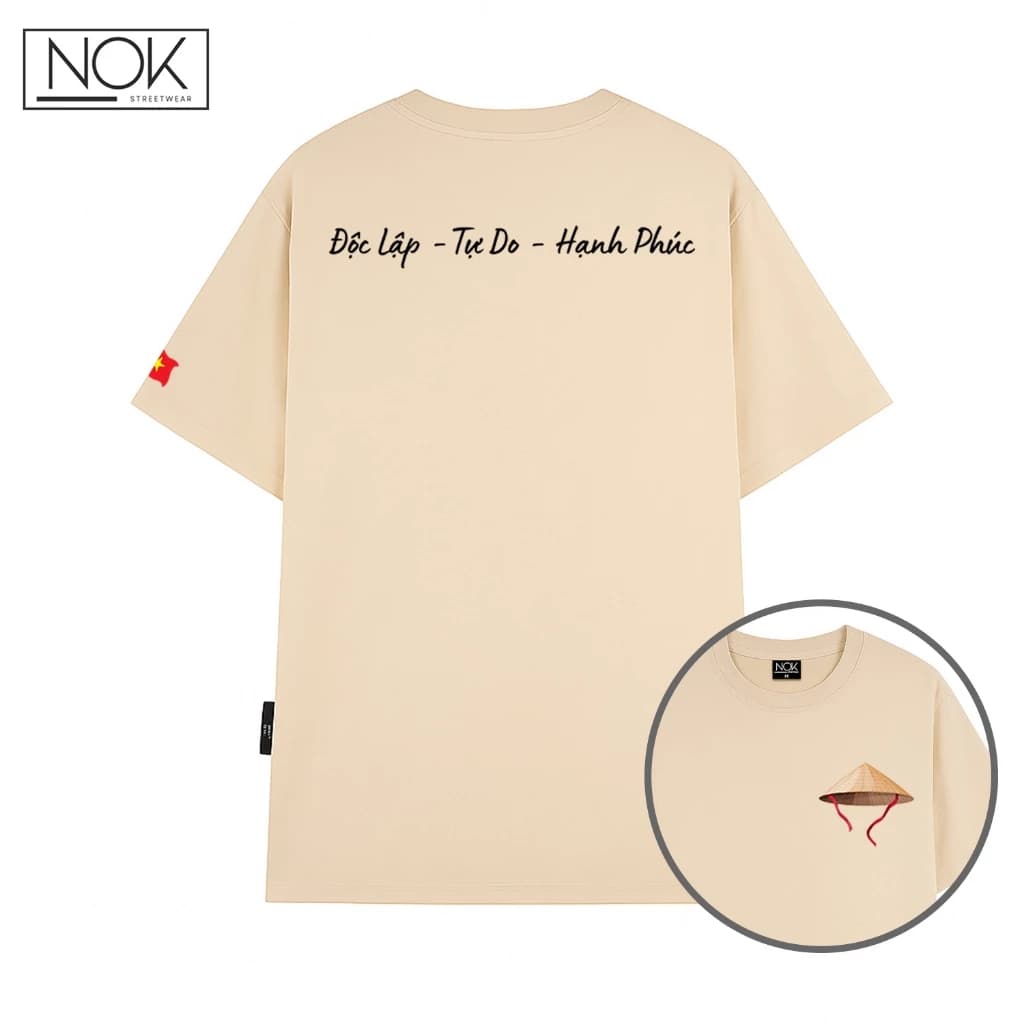 Áo thun Việt Nam Độc lập tự do hạnh phúc nam nữ form rộng unisex,chất liệu 100% cotton NOK-NS058