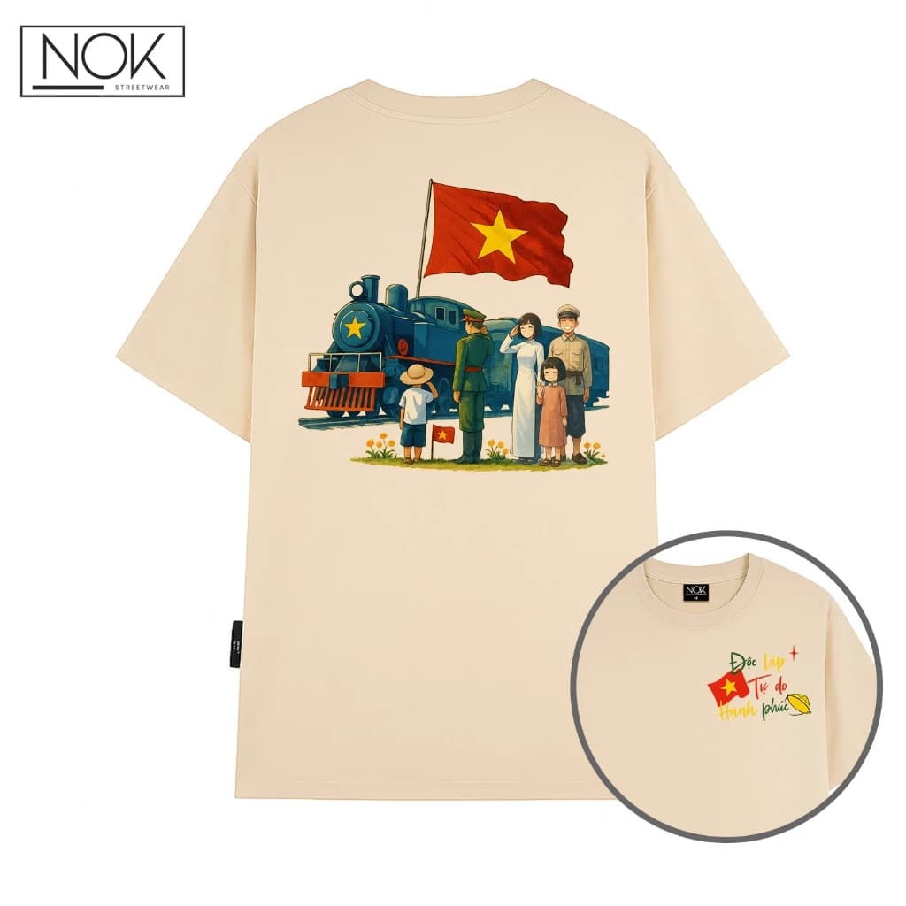 Áo thun Việt Nam Độc lập tự do hạnh phúc, chất liệu cotton mềm mịn NOK - NS067