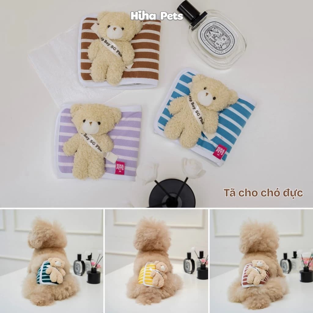 Bỉm Tã Vải Quấn Bụng Cho Cún Đực, Tả Cho Chó Đực Thun Cotton Tái Sử Dụng Nhiều Lần
