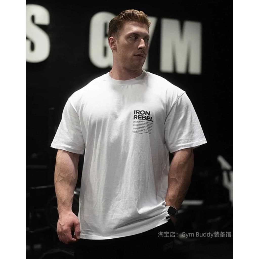Áo Thun Gym IR Form Rộng Unisex Cotton Thoáng Khí – Áo Tập Gym Nam Nữ Oversize In Chữ Cá Tính