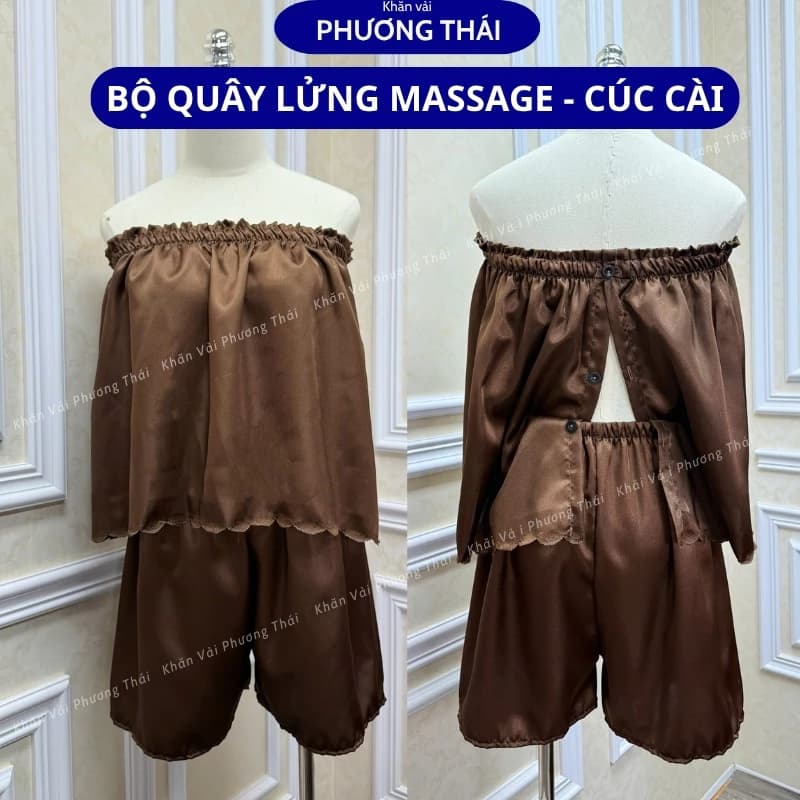 Bộ áo quây lửng spa CÚC CÀI tiện lợi, chắc chắn, bộ quần áo massage dưỡng sinh trị liệu