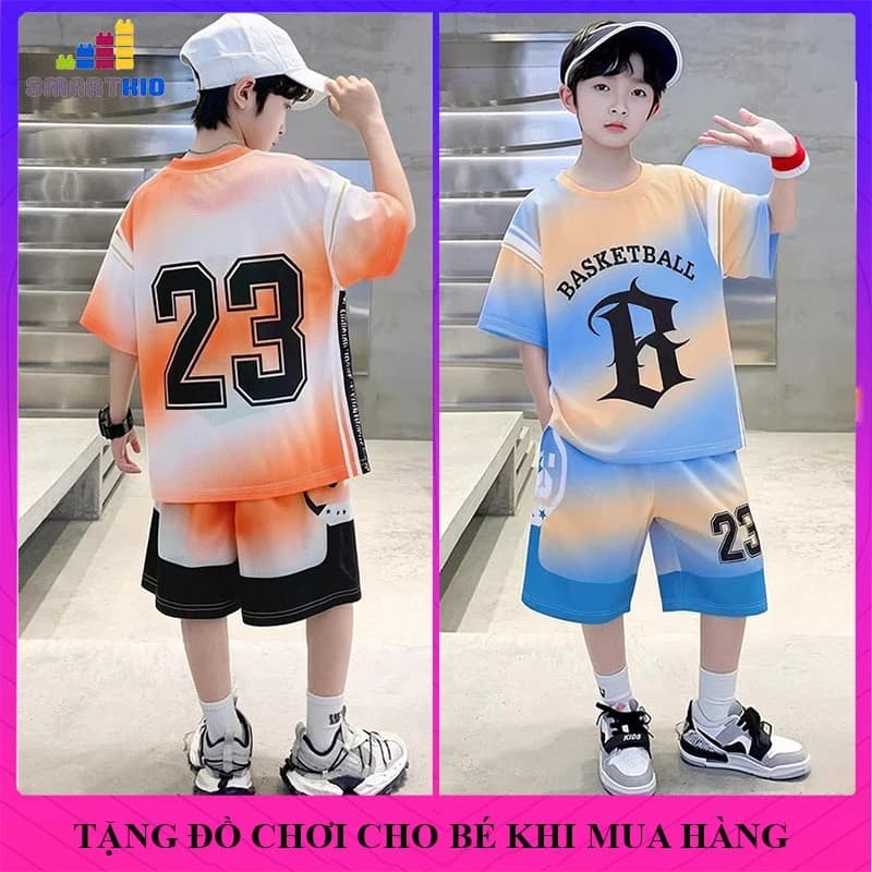 [18-50kg] Bộ đồ hè bé trai 23B vải thun lạnh size từ 18-50kg, bộ quần áo hè bé trai, set đồ cộc bé trai, đồ bộ bé trai