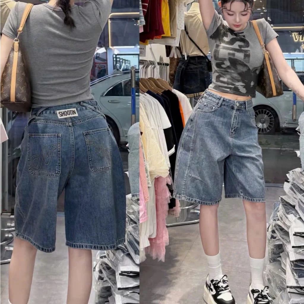 [COOLJEANS] QUẦN JEANS NGỐ NỮ CẠP CAO THÊU TÚI HÁCH DÁNG HOTTREND 2026