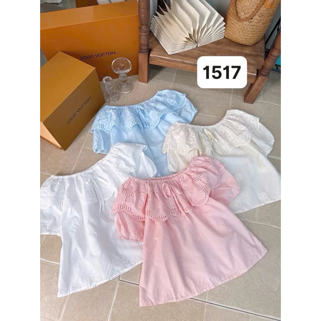 💎 ÁO TRỄ VAI THÊU HOA CAO CẤP - MÃ 1517 💎