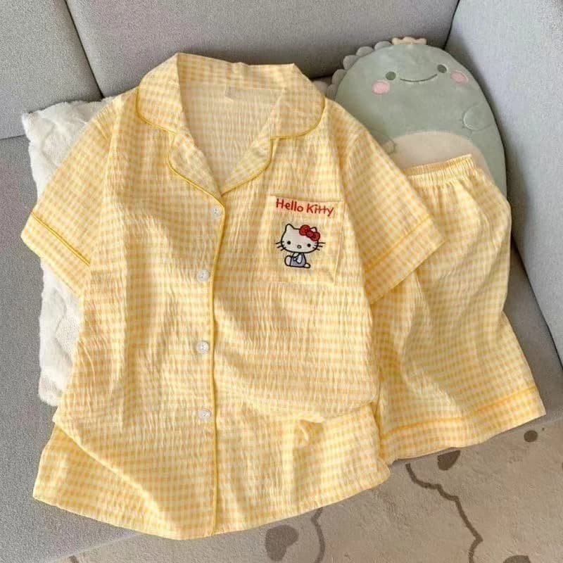 [Sẵn] Bộ ngủ pyjama áo cộc quần cộc nhiều hoạ tiết xinh yêu mặc nhà dành cho nữ 418