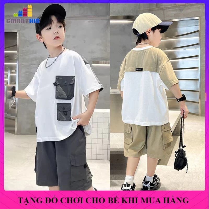 Bộ đồ cộc tay bé trai mùa hè, bộ đồ bé trai mùa hè, quần áo trẻ em mùa hè. set đồ thời trang hè bé trai 18-50kg mẫu B2T