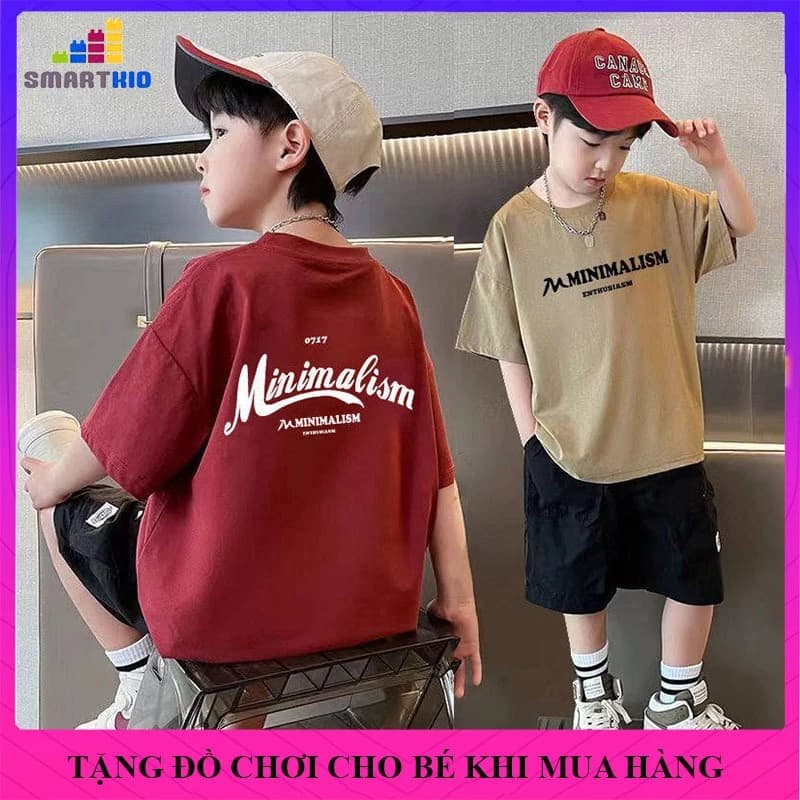 Đồ bộ bé trai, bộ đồ hè bé trai thun cotton thoáng mát mẫu MINI, bộ quần áo trẻ em, set đồ cộc bé trai size đại 18-50kg