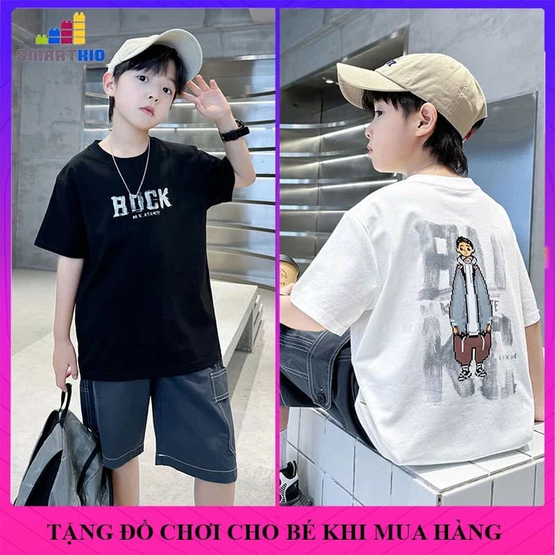 Đồ bộ bé trai, bộ đồ hè bé trai thun cotton thoáng mát mẫu BUCK, bộ quần áo trẻ em, set đồ cộc bé trai size đại 18-50kg