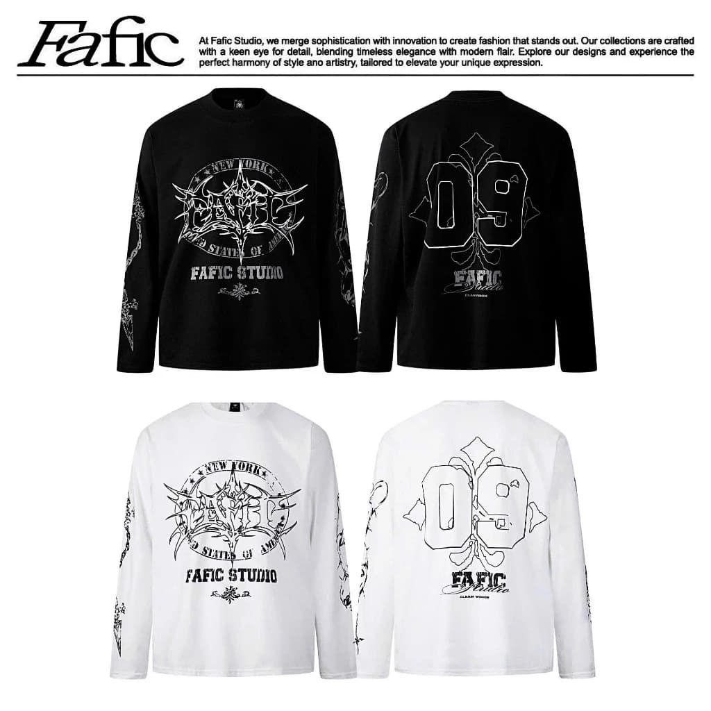 Áo Thun Tay Dài Longsleeve Fafic CHAOS NINE vải COTTON nam nữ Unisex local brand siêu mát
