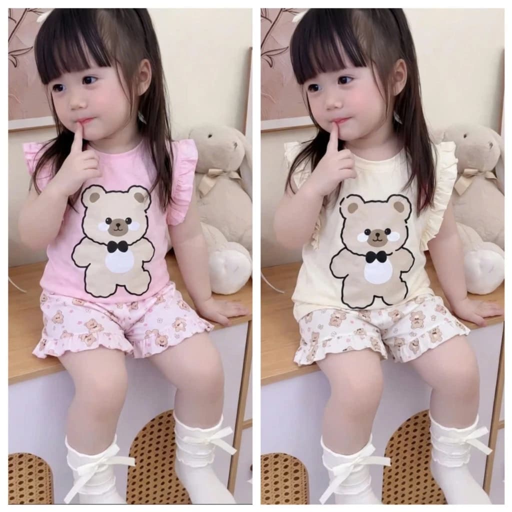 Đồ bộ quần áo bé gái size 9-35kg chất cotton thoáng mát (58)