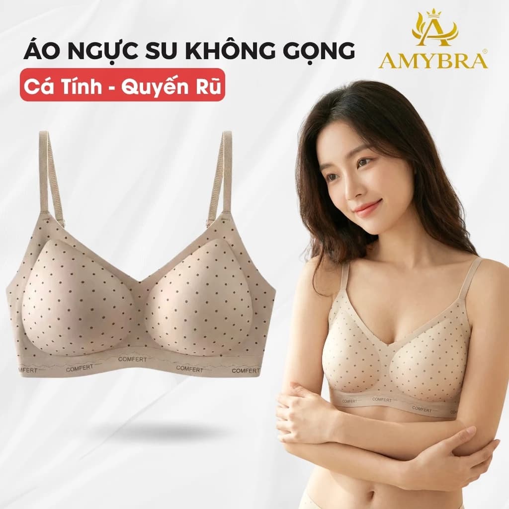 [ Deal Hời ] Áo Ngực Không Gọng Mút Mỏng Ôm Ngực, Áo Lót Họa Tiết Cá Tính Gợi Cảm AMYBRA A3854