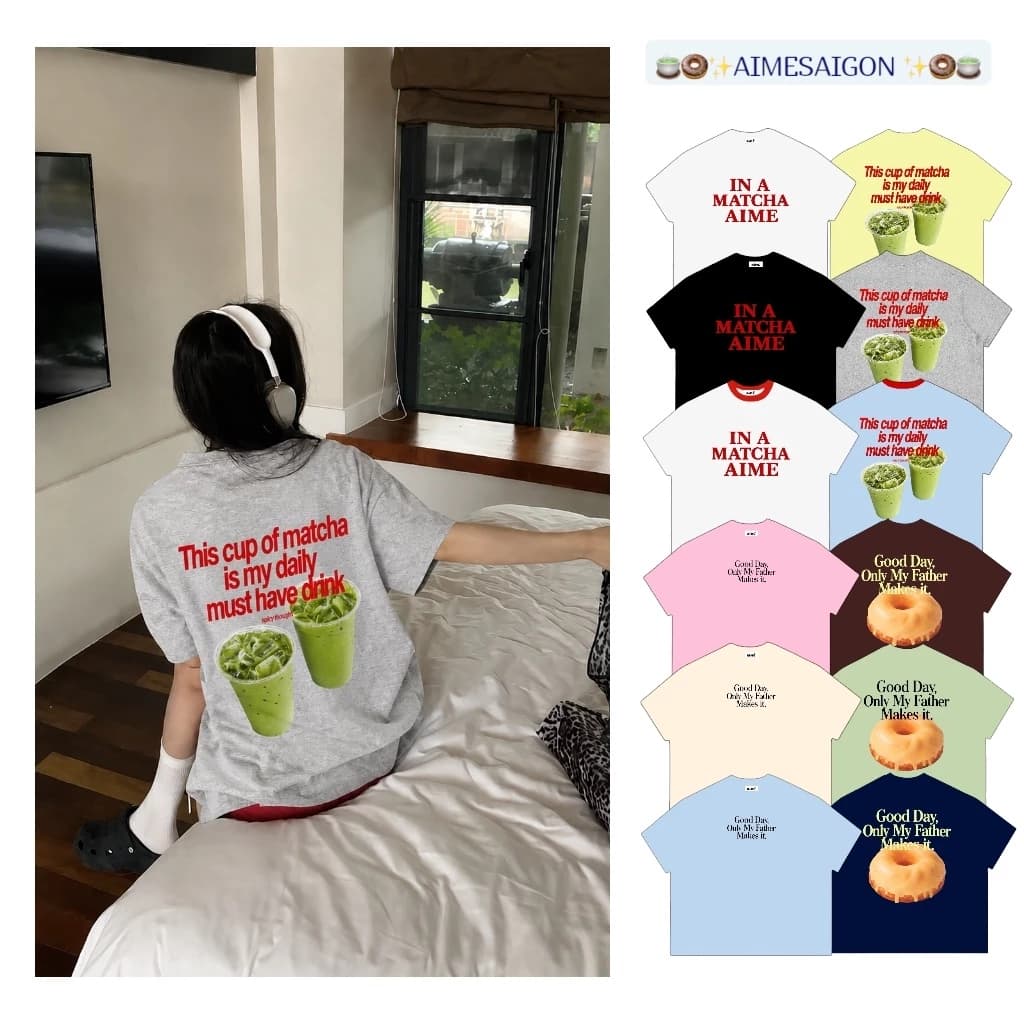 A9 Aimesaigon Áo Thun Boxy Local Brand Form Rộng Tay Ngắn Cotton 250gsm "MATCHA" Nam Nữ Unisex Hot Trend Mùa Hè