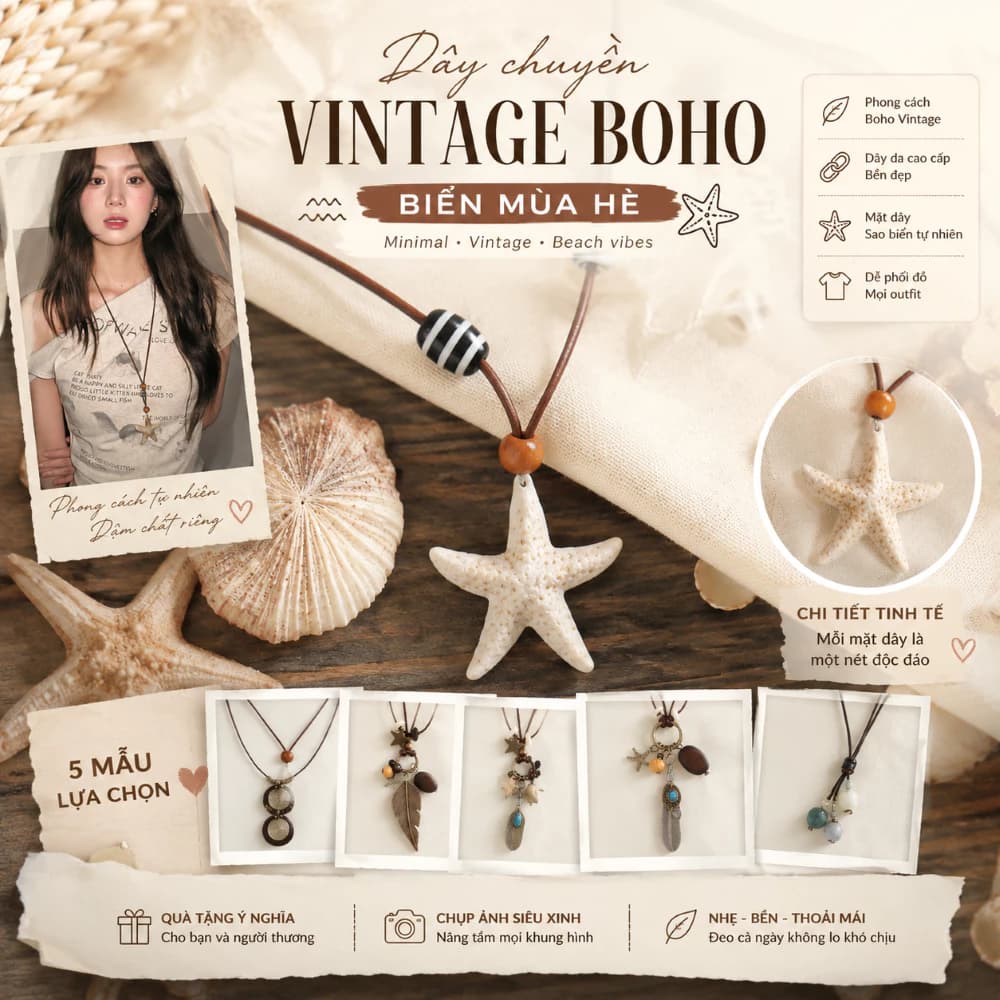Dây Chuyền Vintage AK HOUSE Nữ Charm Lá Lông Vũ Retro Hàn Quốc Dây Da Phối Outfit Cá Tính