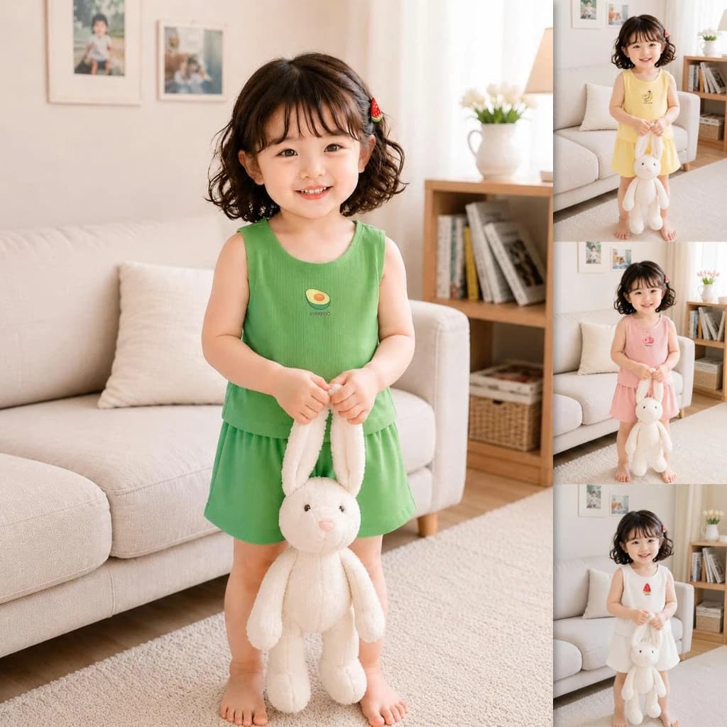 Bộ bà lỗ mặc hè sát nách cho bé trai, bé gái chất cotton từ 6-40kg quần áo trẻ em ba lỗ trái cây