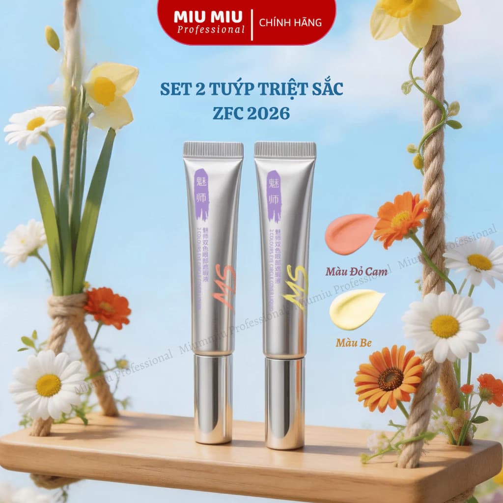 Set 2 tuýp triệt sắc ZFC che khuyết điểm và quầng thâm vùng da không đều màu
