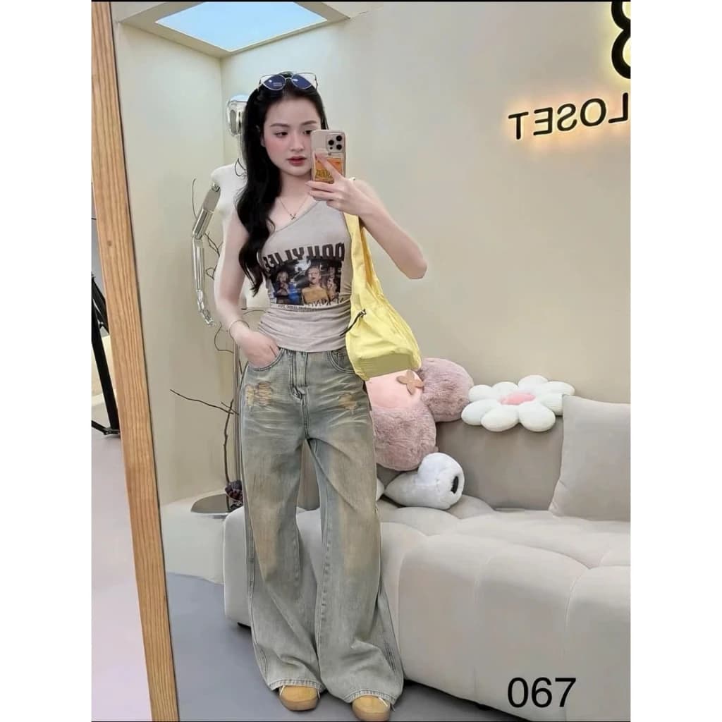 [COOLJEANS] QUẦN JEANS NỮ ỐNG RỘNG RÁCH CẠP CAO HÁCH DÁNG HOTTREND 2026