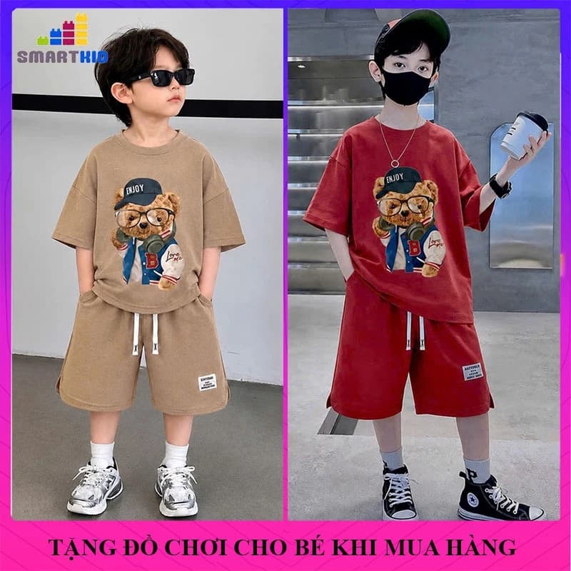 Bộ đồ cộc tay mùa hè bé trai, bộ đồ bé trai mùa hè Enjoy, quần áo trẻ em mùa hè. set đồ thời trang hè bé trai 18-50kg