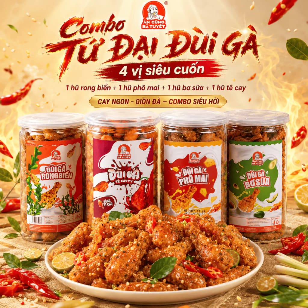(Tặng 6 thạch healthy) COMBO TỨ ĐẠI ĐÙI GÀ - ĂN CÙNG BÀ TUYẾT M67