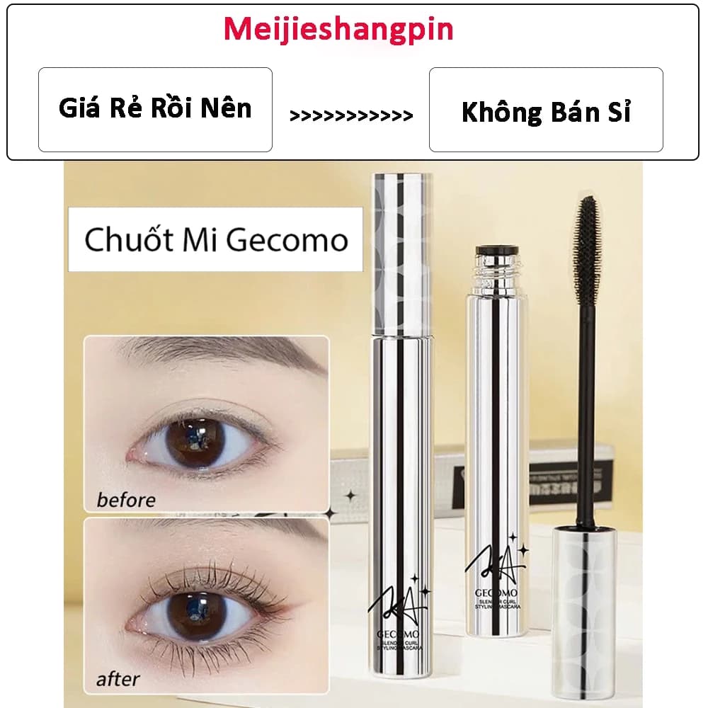 Mascara Dài Mi và Cong Mi Gecomo Chuốt Mi Đen Hiệu Quả Không Lem Lâu Trôi