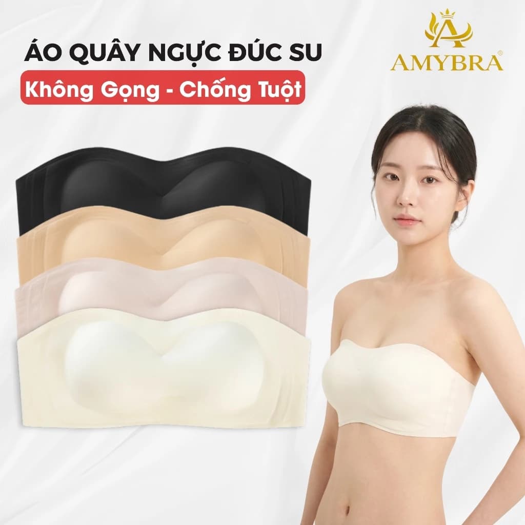 [ Deal Hời ] Combo Áo Ngực Nữ Không Dây Chống Tuột, Set Áo Quây Ngực Đúc Su Tàng Hình AMYBRA AG86