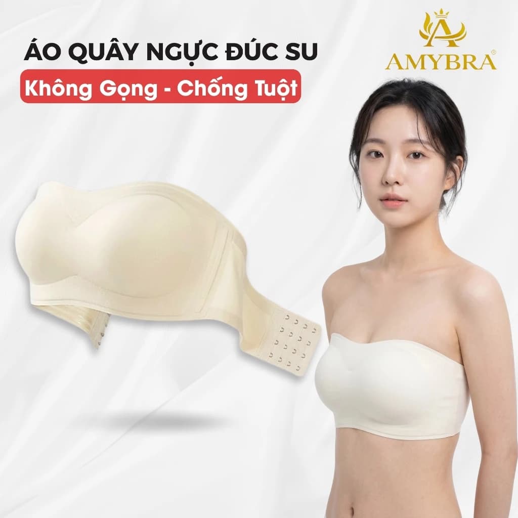 [ Deal Hời ] Áo Ngực Nữ Không Dây Gom Quả Tự Nhiên, Áo Quây Ngực Đúc Su Chống Tuột AMYBRA AG86